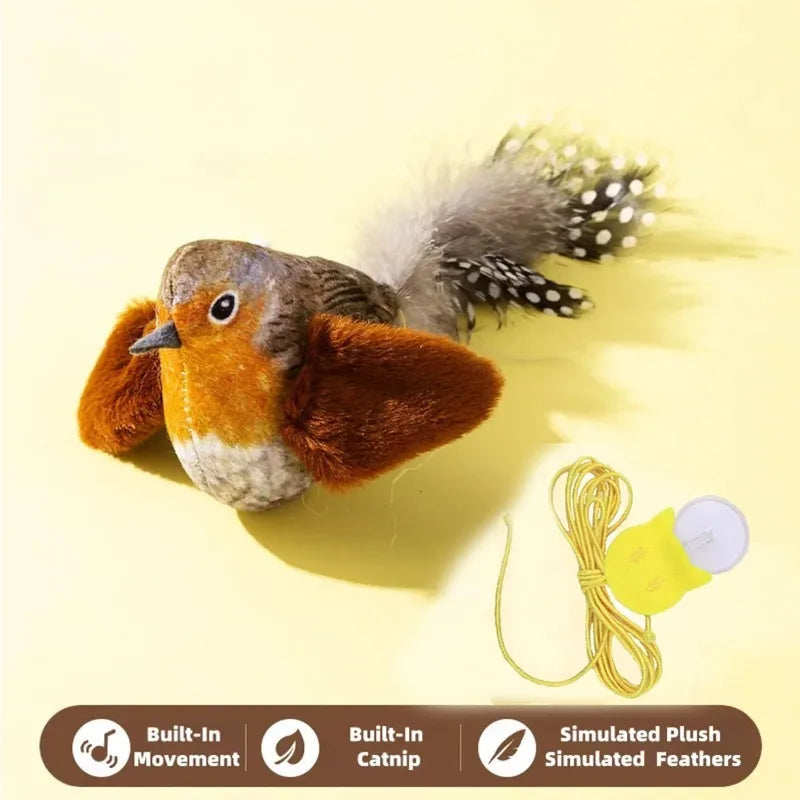 1-3Pcs The pet cat toy emulates the sound bird to amuse the cat elastic rope to relieve boredom and resist scratching and biting