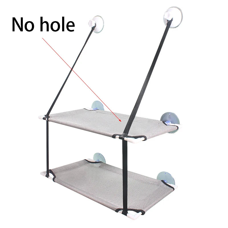 Cat Hammock Suction Cup Windowsill Cat Comfortable Hammock Summer Breathable Mesh Double Hanging Beds Pet Hammock