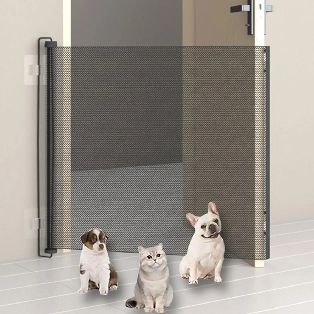Retractable Pet Gate Dog Retractable Gate No-Drill Childproof Net Fence Cat Baffle for Indoor Staircase Patio Fireplace Deck