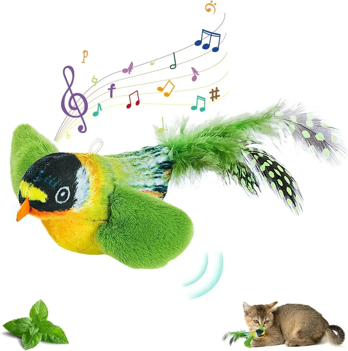 1-3Pcs The pet cat toy emulates the sound bird to amuse the cat elastic rope to relieve boredom and resist scratching and biting
