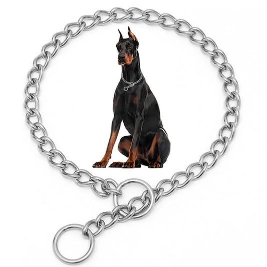 Dog Choke Collar Slip P Chain Heavy Duty Dog Metal Training Choke Collar Adjustable Slip Chains for Small Medium Large Dogs Neck