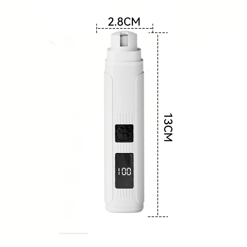 Silent Pet Nail Grinder for Dogs Cats USB Rechargeable Electric Claw Trimmer with LED Light 2 Speed Diamond Wheel