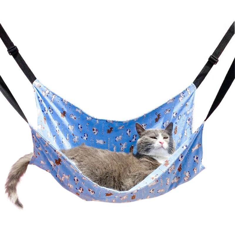 Cat Hanging Hammock, Breathable Hanging Pet Bed Cat Hammock Bed with 4 Metal Hooks for Cats Rabbits Hamsters Cat Mats Supplies