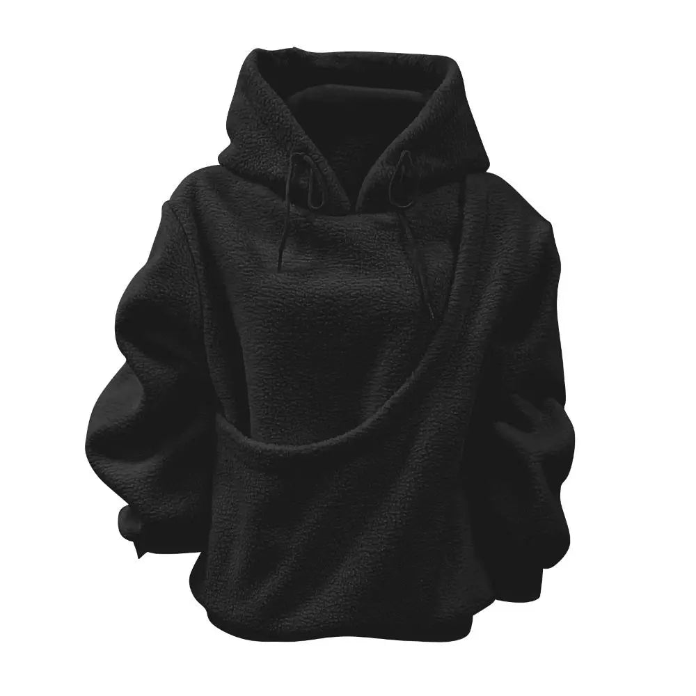 Front Large Pouch Pet Carrier Hoodie Hands-Free Material Unisex Pouch Sweatshirt Long Sleeve Daily Wear Kitten Puppy Holder
