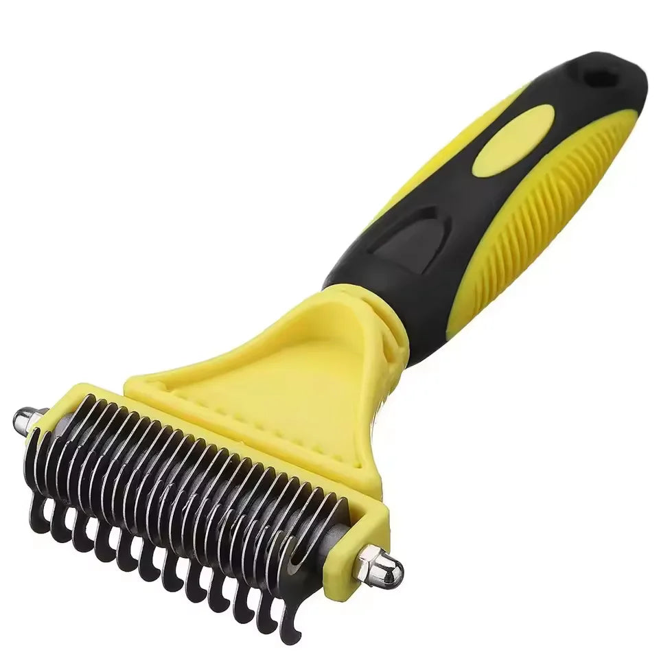 Pet Comb and Grooming Brush Two-Sided Cat Hair Brush Undercoat Rake Comb for Dog Cat Remove Knots Tangles Pet Hair Comb Artifact