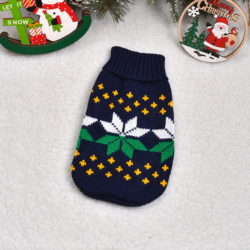 Knitted Puppy Cat Coat Chihuahua French Bulldogs Yorkie Customes Warm Pet Dog Sweater Winter Dog Clothes for Small Medium Dogs