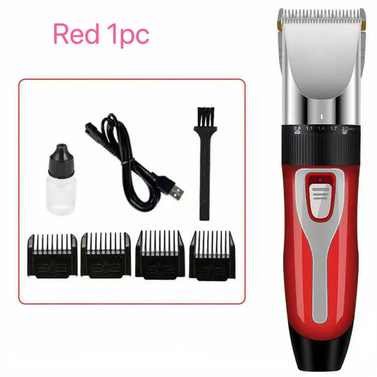 Professional Pet Hair Trimmer for Dogs Cats Rabbits, Rechargeable Grooming Clipper Ceramic Blade Low Noise Hair Cutting Tool