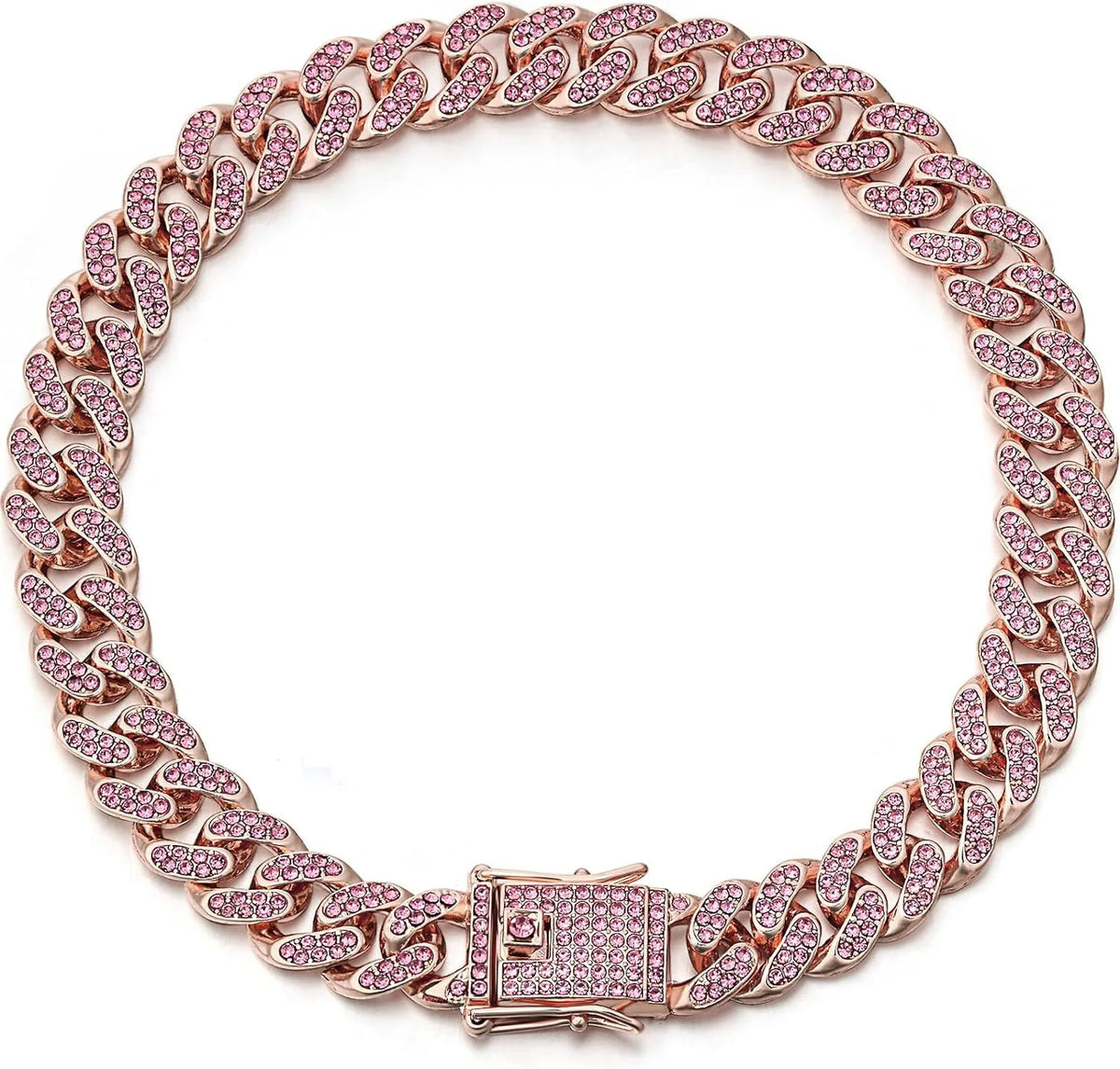 Shiny Rhinestone Cuban Chain Dog Pet Necklace Fashionable and Durable
