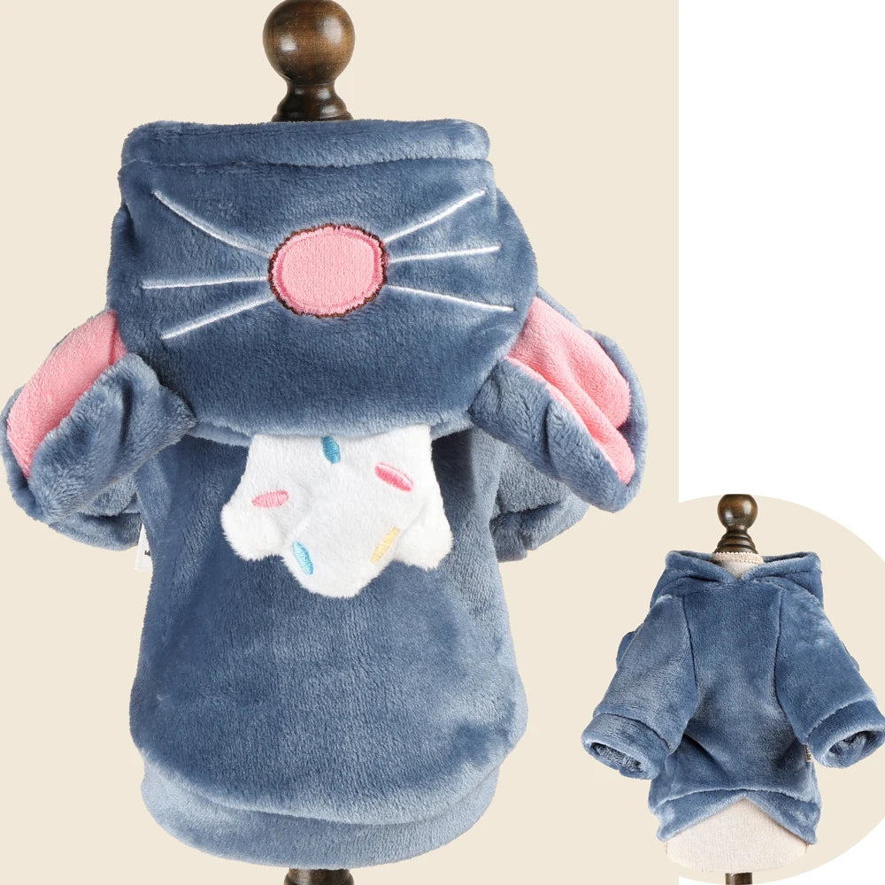 Funny Halloween Costume For Small Dog Fleece Warm Cosplay Pet Corgi French Bulldog  Puppy Medium Clothing Coat Jacket Accessory