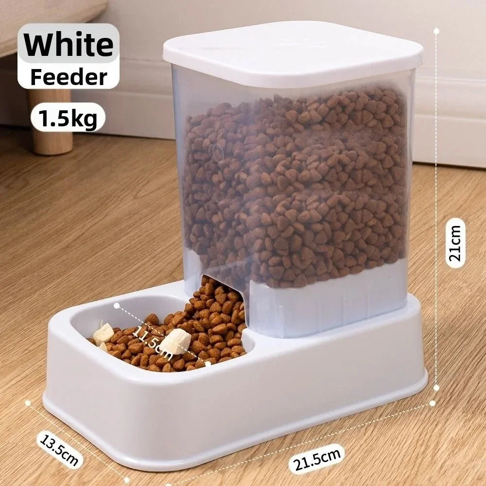 800mL Pet Automatic Feeder Large Capacity 2 Styles Cat Dog Water Dispenser Feeder Set 4 Colors Plastic Pet Integrated Food Bowl