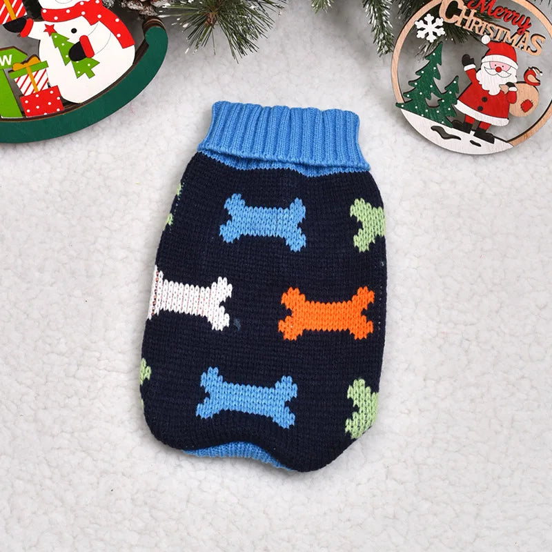 Knitted Puppy Cat Coat Chihuahua French Bulldogs Yorkie Customes Warm Pet Dog Sweater Winter Dog Clothes for Small Medium Dogs