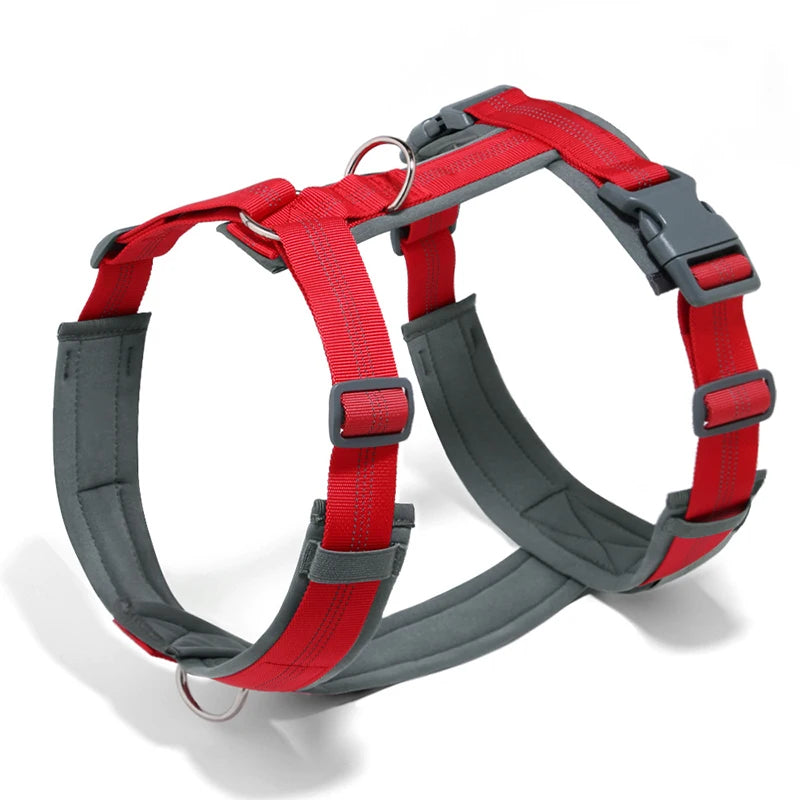 Comfortable Adjustable H-Shaped Large Dog Harness Washable Nylon Nighttime Reflective No Pull Pet Vest Harness Arnés Para Perros