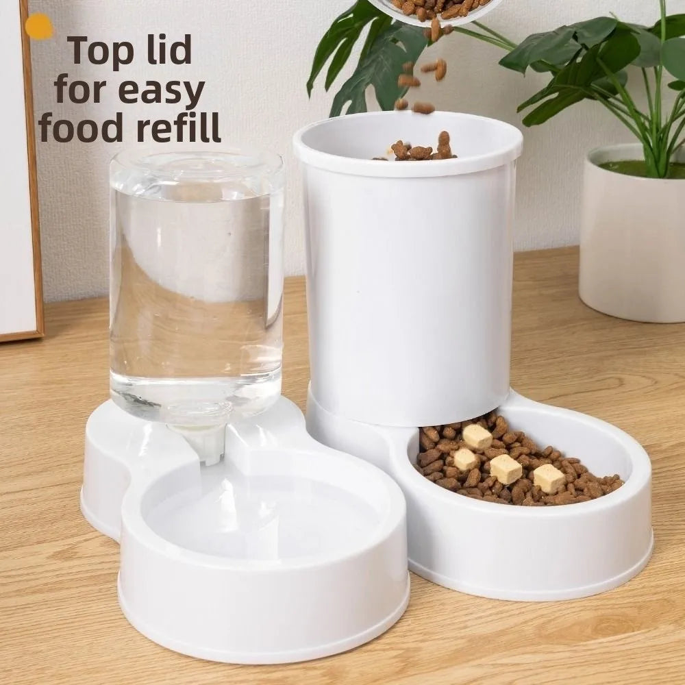 800mL Pet Automatic Feeder Large Capacity 2 Styles Cat Dog Water Dispenser Feeder Set 4 Colors Plastic Pet Integrated Food Bowl