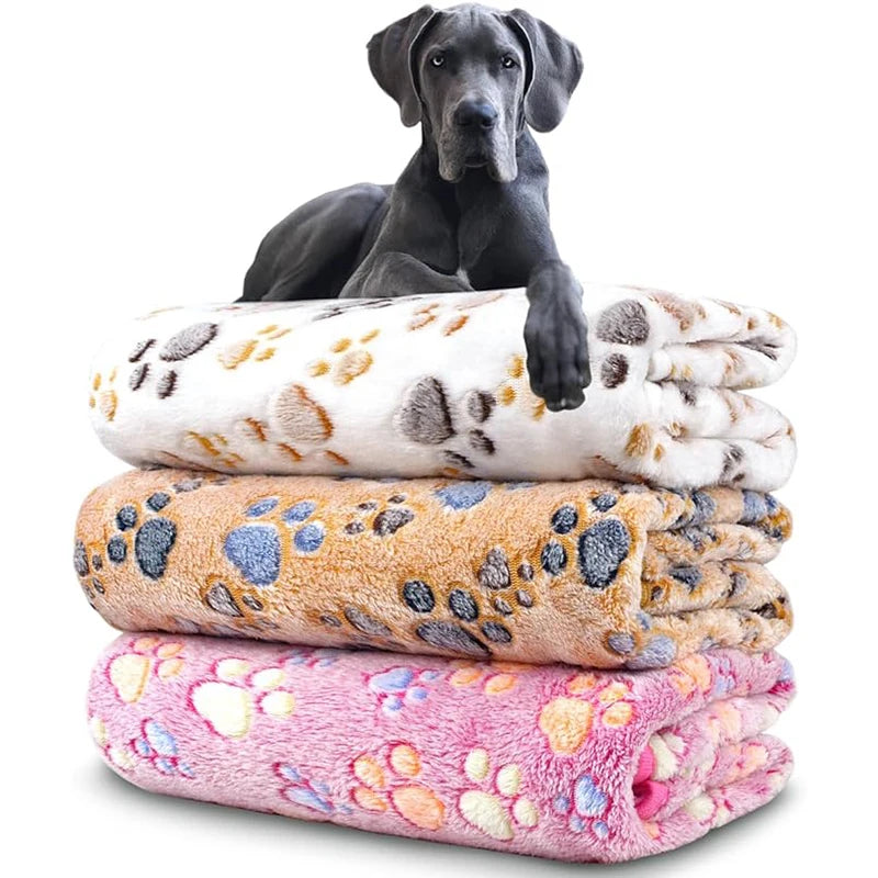 Dog Blankets Cat Soft Fluffy Fleece Pet Blanket Warm Cute Print Design Puppy Kitten Doggy Paw Small