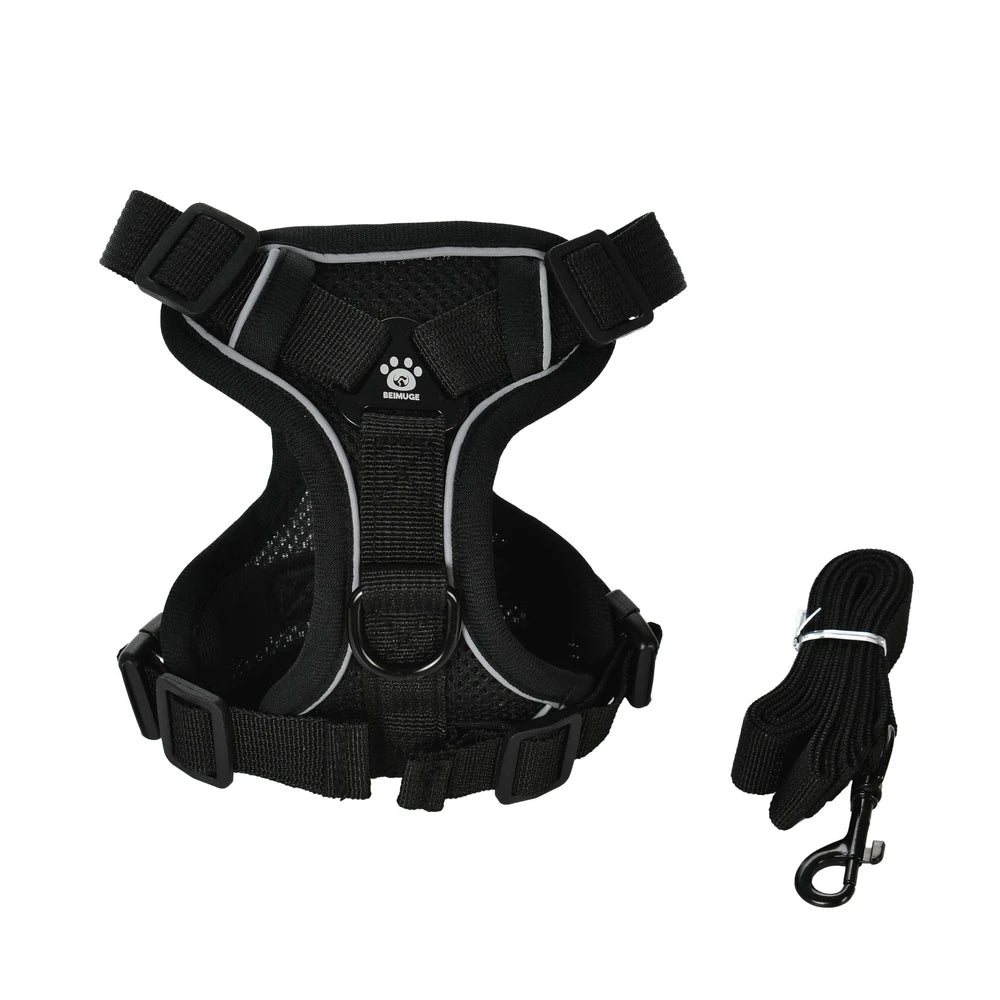 Cat Harness and Leash Set Escape Proof Reflective Outdoor Walking Kitten Vest Chest Strap For Dogs Cats Breathable Pet Harnesses