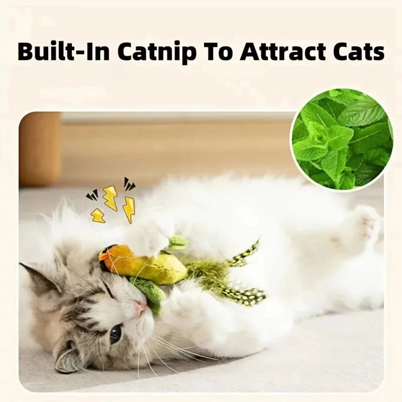 1-3Pcs The pet cat toy emulates the sound bird to amuse the cat elastic rope to relieve boredom and resist scratching and biting