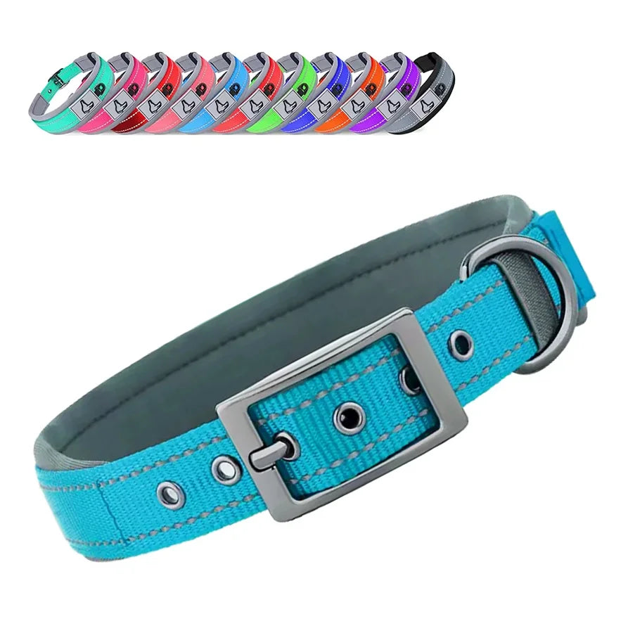 New Pet Dog Collars Nylon Collar For Small Medium Large Dogs Solid Pet Collar with Rings Teddy Keji Pitbull Bulldog Beagle