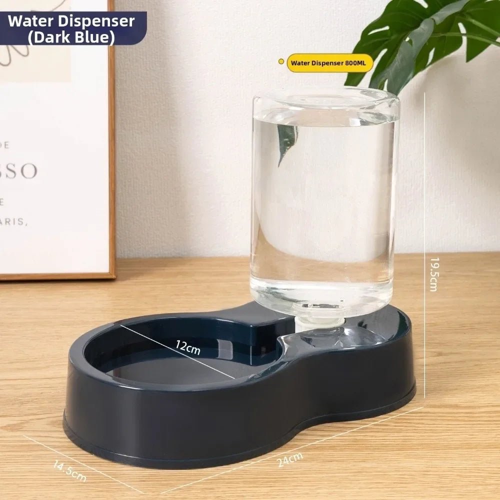 800mL Pet Automatic Feeder Large Capacity 2 Styles Cat Dog Water Dispenser Feeder Set 4 Colors Plastic Pet Integrated Food Bowl