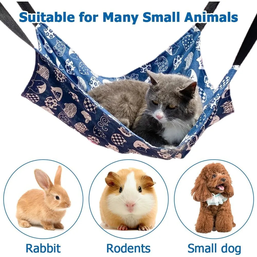 Cat Hanging Hammock, Breathable Hanging Pet Bed Cat Hammock Bed with 4 Metal Hooks for Cats Rabbits Hamsters Cat Mats Supplies