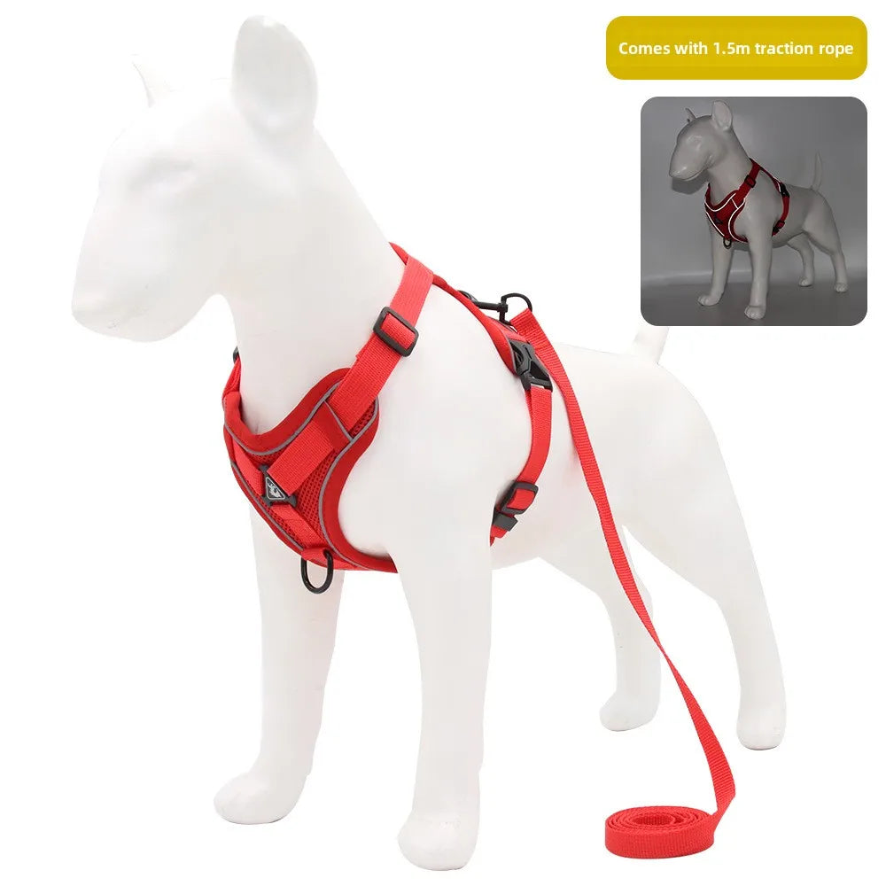 Fashion Reflective Cat Harness and Leash Sets Breathable Mesh Pet Harnesses for Small Dogs Cats Kitten Accessories Collier Chat