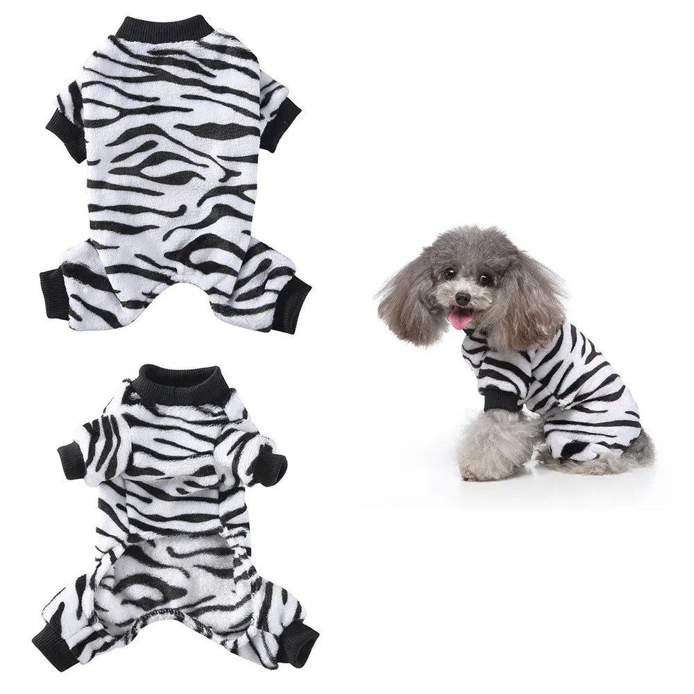 Winter Dog Pajamas Pomeranian Overalls Halloween Print Warm Jumpsuit Soft Cozy Chihuahua Small Medium Puppy Pet Clothes Hot New