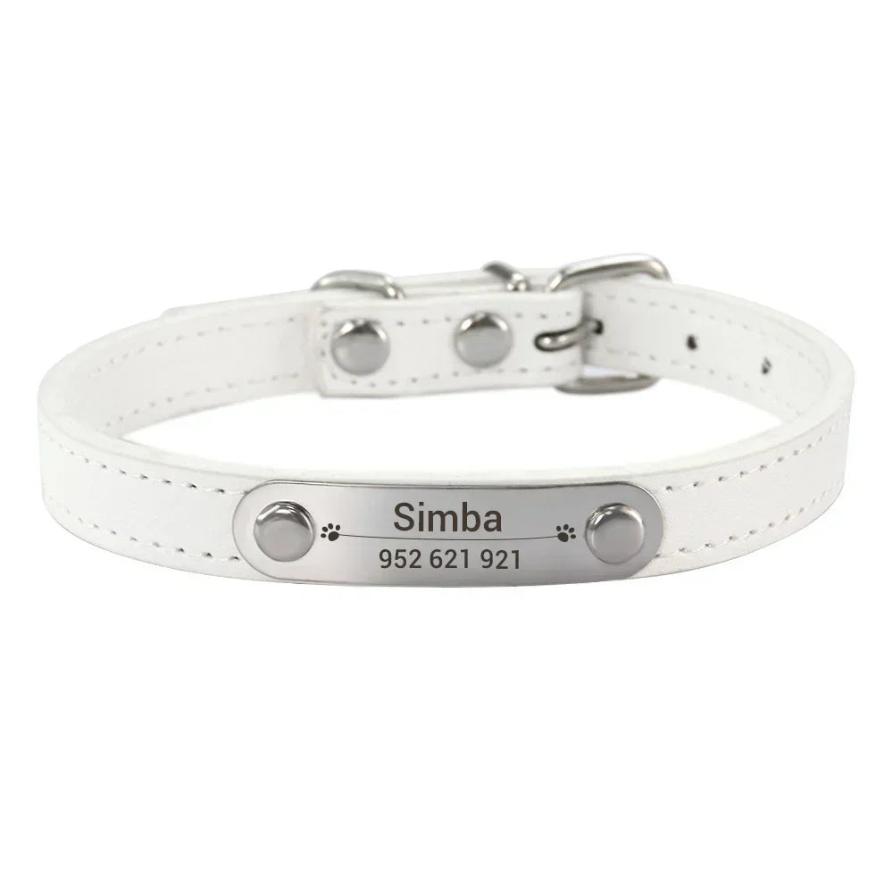 Custom Leather Dog Collar Leash Personalized Pet Collars and Leash Set Durable Leather Collar Lead for Small Medium Large Dogs
