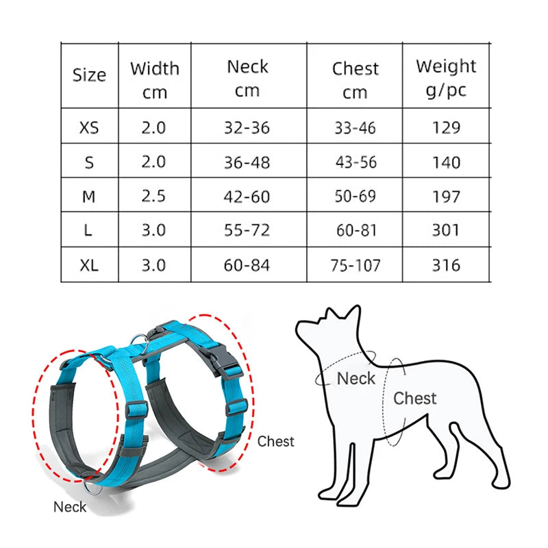 Comfortable Adjustable H-Shaped Large Dog Harness Washable Nylon Nighttime Reflective No Pull Pet Vest Harness Arnés Para Perros