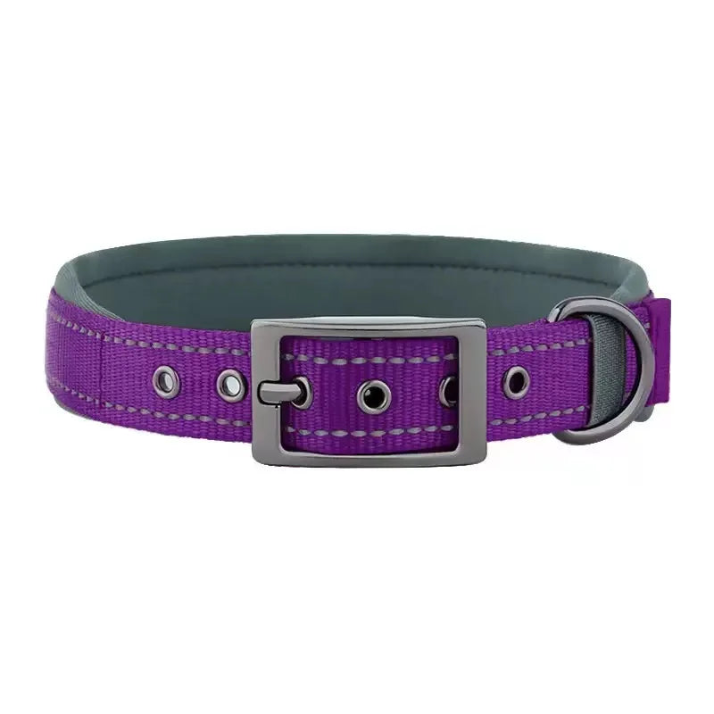 New Pet Dog Collars Nylon Collar For Small Medium Large Dogs Solid Pet Collar with Rings Teddy Keji Pitbull Bulldog Beagle