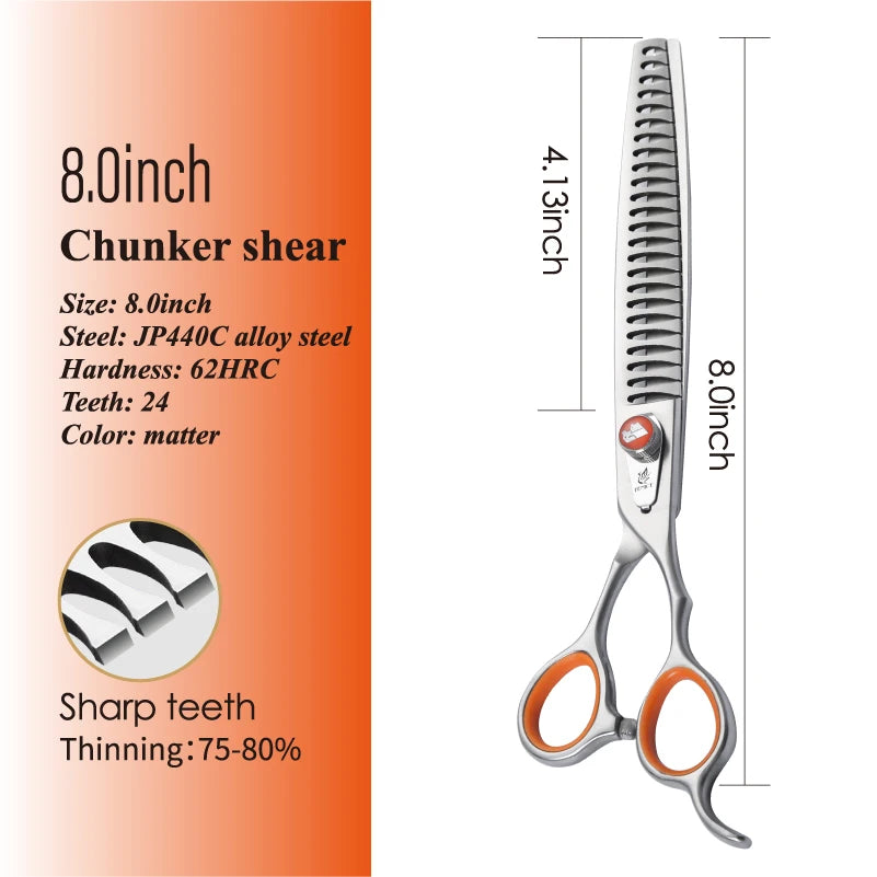 Fenice Professional 7.0/8.0 inch grooming scissors for dogs JP440C Pet Hairdressing kit set accesorios y otros