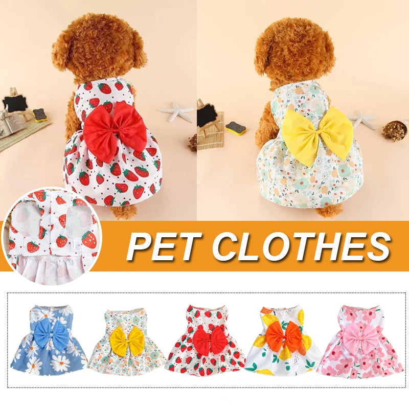 5pcs Pet Dress Soft Comfortable Sleeveless Floral Outfit for Cats And Dogs Perfect for Daily Wear Special Occasions Dog Skirts
