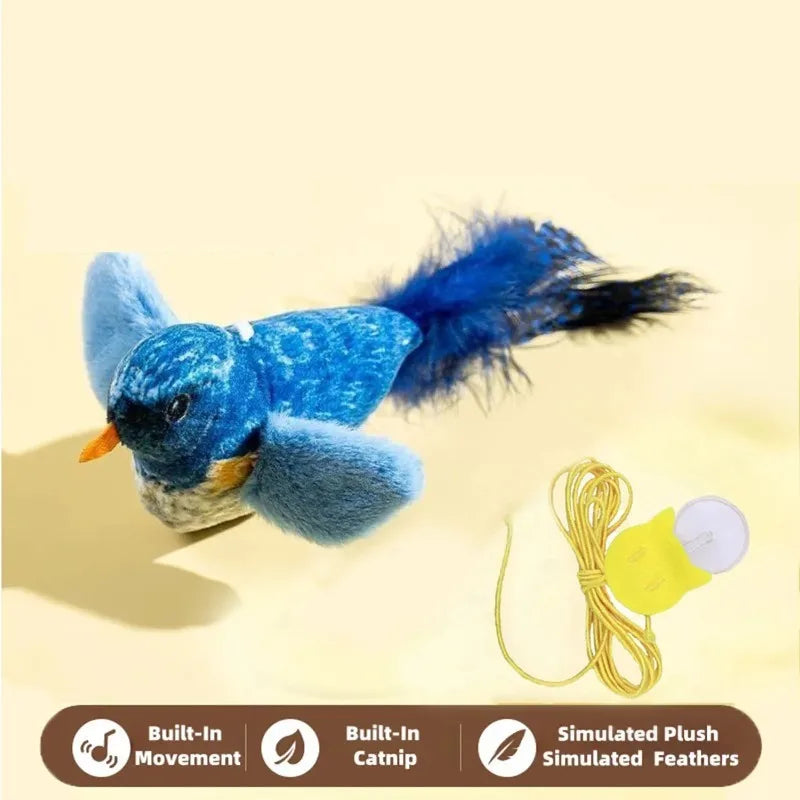 1-3Pcs The pet cat toy emulates the sound bird to amuse the cat elastic rope to relieve boredom and resist scratching and biting