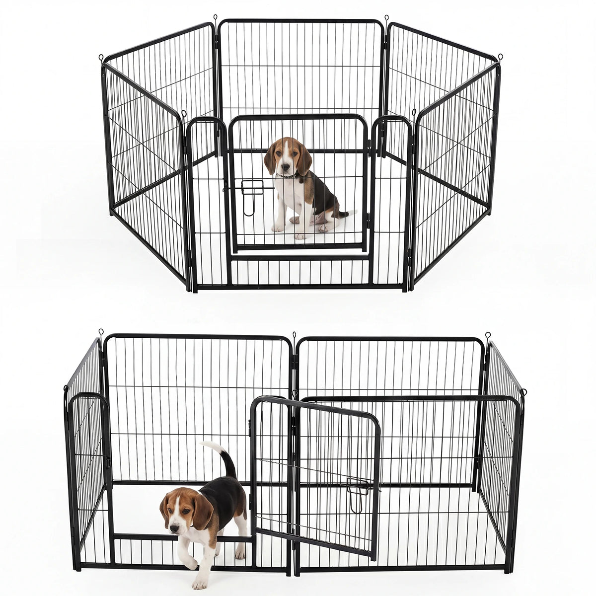 JHK 6 Panels Metal Dog Playpen Pet Fence 24 Inch to 40 Inch Foldable Large Dog Puppy Exercise for Yard Gate Camping Outdoor