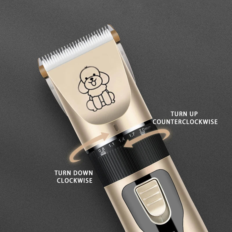 Professional Pet Hair Trimmer for Dogs Cats Rabbits, Rechargeable Grooming Clipper Ceramic Blade Low Noise Hair Cutting Tool