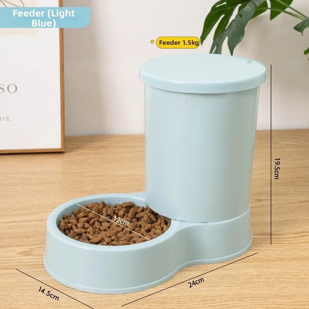 800mL Pet Automatic Feeder Large Capacity 2 Styles Cat Dog Water Dispenser Feeder Set 4 Colors Plastic Pet Integrated Food Bowl
