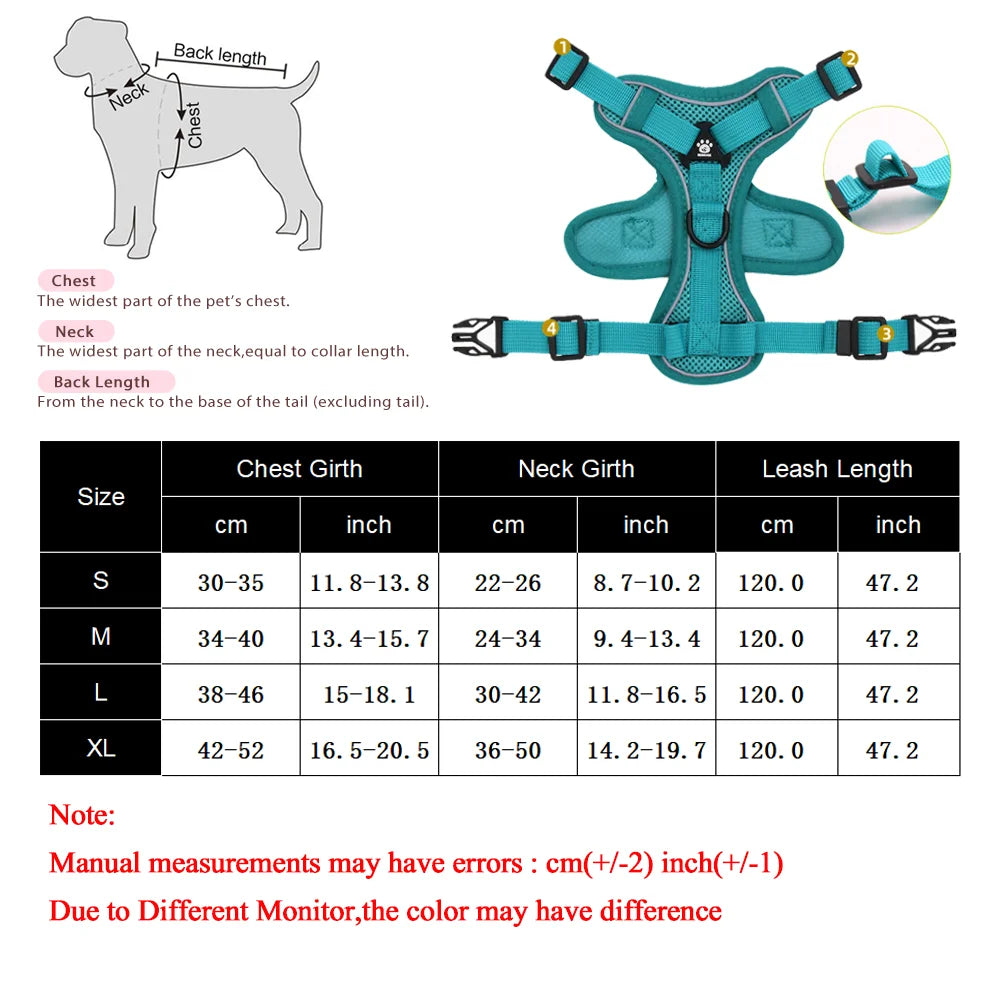 Cat Harness and Leash Set Escape Proof Reflective Outdoor Walking Kitten Vest Chest Strap For Dogs Cats Breathable Pet Harnesses