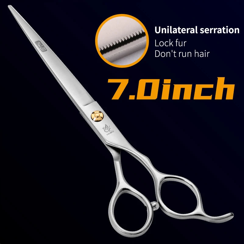 Fenice Professional Japan 440c 7.5 inch pet cutting scissors teddy dog hair grooming shears