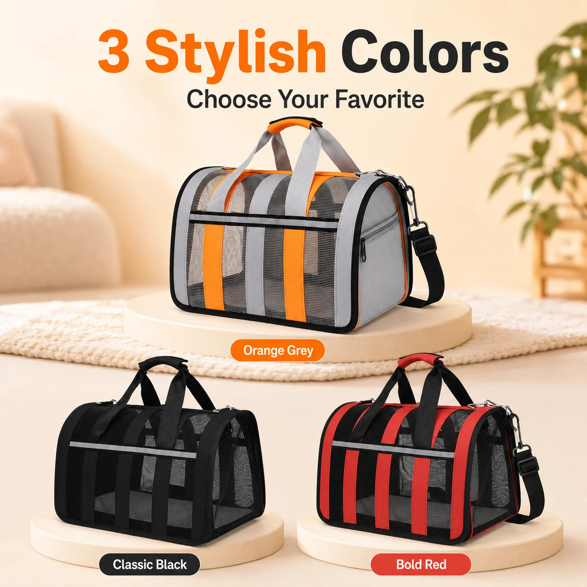 Stylish Breathable Pet Carrier, Dual Use Crossbody & Handheld Travel Cage, Portable Backpack for Cats & Small Dogs