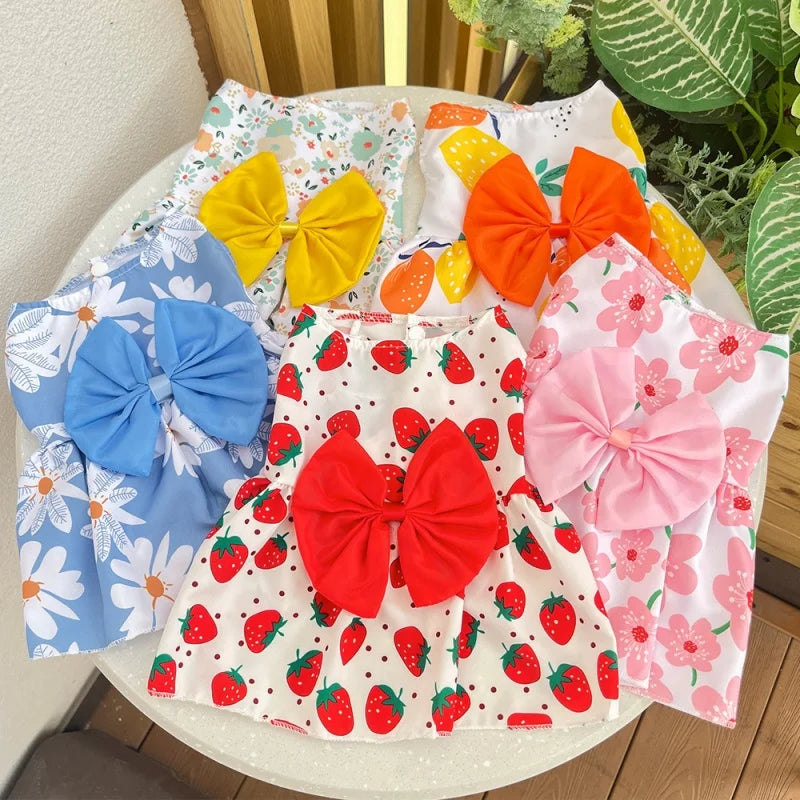 5pcs Pet Dress Soft Comfortable Sleeveless Floral Outfit for Cats And Dogs Perfect for Daily Wear Special Occasions Dog Skirts