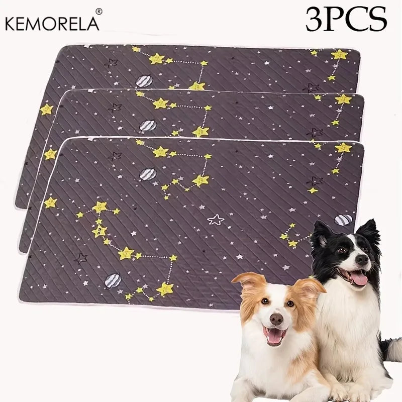 New 3pcs Reusable Washable Dog Pee Pads Leak Proof Training Mats Quick Drying After Washing Suitable For Living Room Lawn Car
