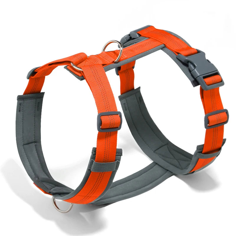Comfortable Adjustable H-Shaped Large Dog Harness Washable Nylon Nighttime Reflective No Pull Pet Vest Harness Arnés Para Perros