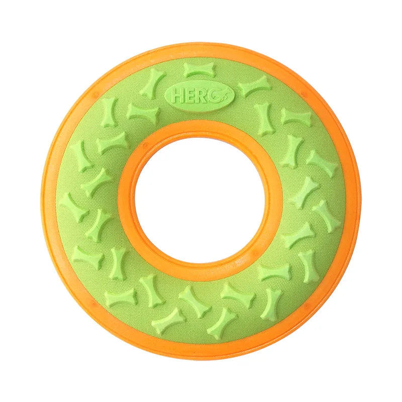CAITEC Dog Toys Squeaky Flying Ring Durable Fit for Outdoor Throwing Suitable for Medium to Large Dogs