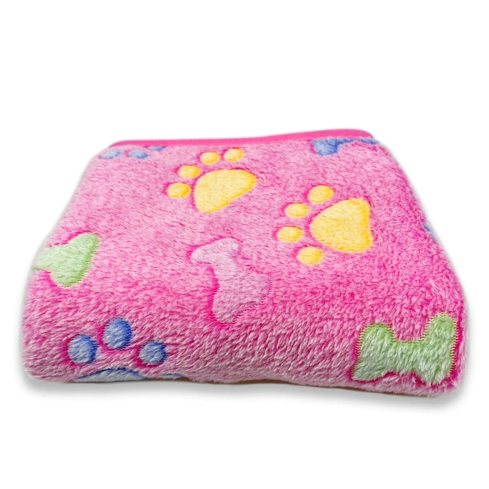 Dog Blankets Cat Soft Fluffy Fleece Pet Blanket Warm Cute Print Design Puppy Kitten Doggy Paw Small