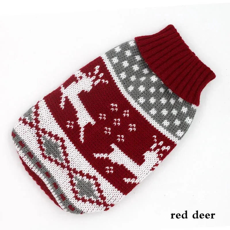 Christmas Vintage Dog Sweaters Holiday Reindeer Red Heart Style Dog Clothes New Year Soft Puppy Sweaters Warm Pet Sweaters for S